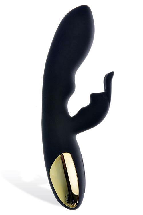 Adam and Eve Gold-Plated Silicone 8" Midnight Rabbit Vibrator
