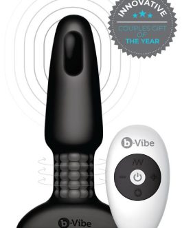 B-Vibe Rimming 6″ Silicone Butt Plug with Remote