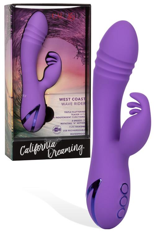 California Exotic 8" Rotating Silicone G-Spot Rabbit with Fluttering Teaser