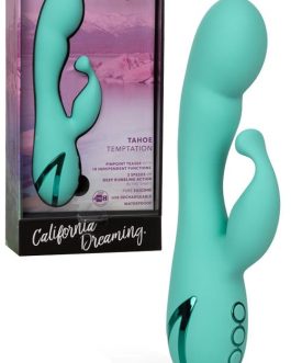 California Exotic 8.25″ Double Rumble Silicone Rabbit with Flicking Teaser