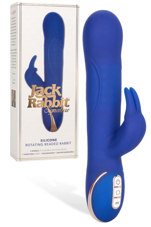 California Exotic 9" Silicone Rotating Beaded Jack Rabbit Vibrator