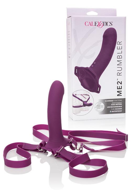California Exotic Dual Motor Textured Silicone 6.5" Strap-On