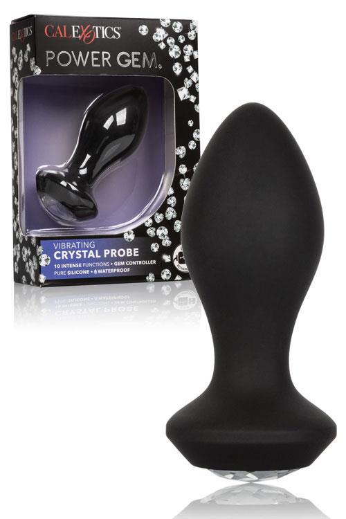California Exotic Vibrating 3.75" Silicone Butt Plug with Gem Base Control