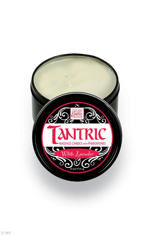 California Exotic White Lavender Tantric Soy Massage Candle with Pheromones