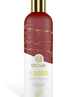 DONA Recharge Massage Oil – Lemongrass & Ginger (120ml)