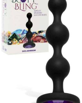 Doc Johnson 4″ Wearable Silicone Anal Beads with Crystal Base