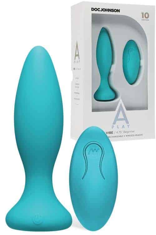 Doc Johnson A-Play Beginner 4.75" Vibrating Butt Plug With Remote