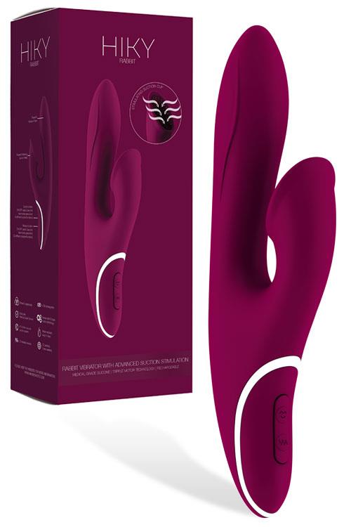 HIKY 9" Silicone Rabbit Vibrator with Clitoral Suction