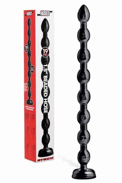 Hosed Flexible Beaded 19" Anal Snake with Suction Base