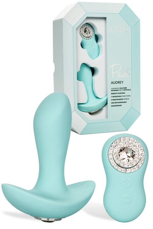 Jopen Audrey Vibrating 3.8" Butt Plug with Crystal Base & Remote