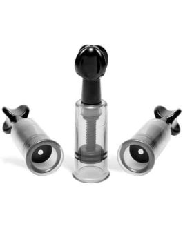 Master Series Transparent Grey Nipple Stimulator Suction Cylinders (3 Pce)