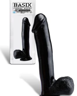 Pipedream 12″ Black Rubber Suction Cup Dong