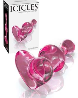 Pipedream Icicles 3.9″ Glass Butt Plug with Heart Base