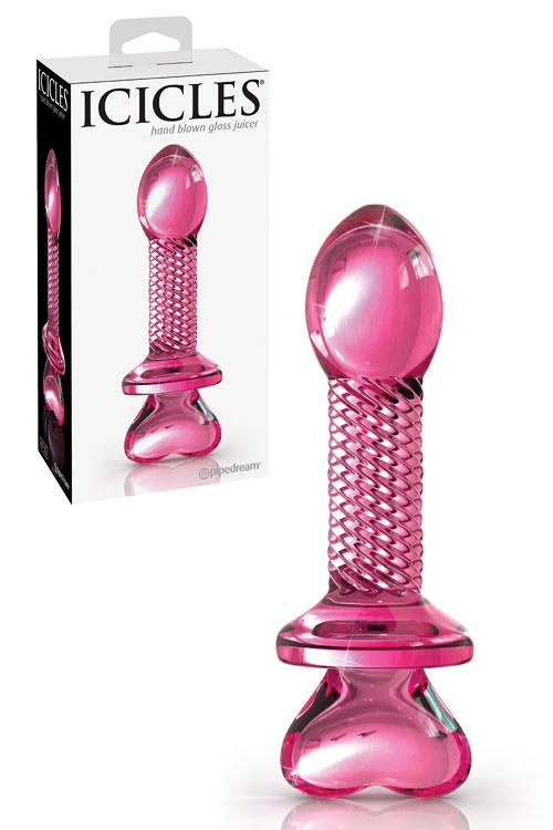 Pipedream Icicles 6" Glass Dildo with Heart Base