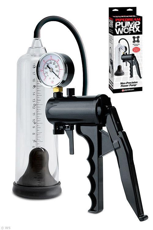 Pipedream Precision Pressure Gauge Penis Pump - Pistol Grip