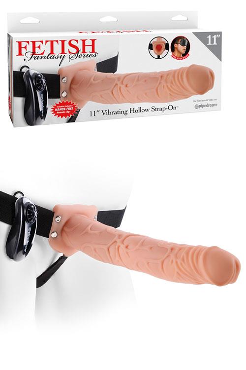 Pipedream Realistic Hollow 11" Vibrating Strap On