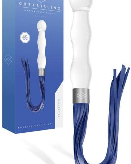 Shots Toys 7″ Glass Dildo With Faux Leather Whip