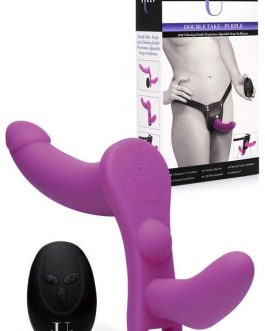Strap U 9.5″ Vibrating Strap-On With Harness & Remote