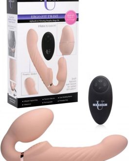 Strap U Inflatable Vibrating 9.4″ Strapless Strap On With Remote