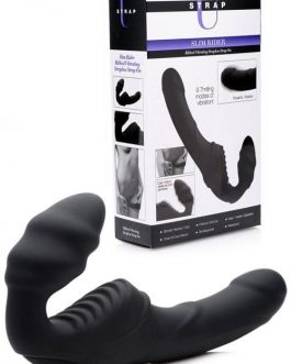 Strap U Rechargeable Vibrating 8.5″ Silicone Strapless Strap On
