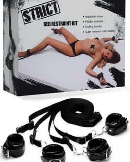 Strict Adjustable Bondage Fetish Bed Restraint Kit with Padded Cuffs