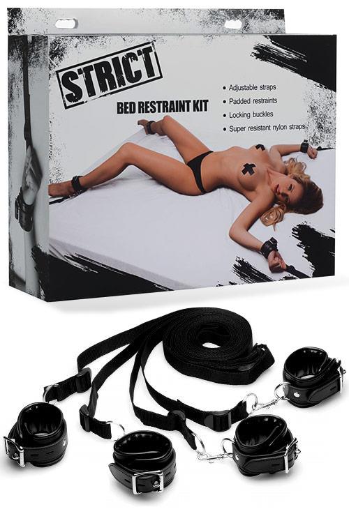Strict Adjustable Bondage Fetish Bed Restraint Kit with Padded Cuffs