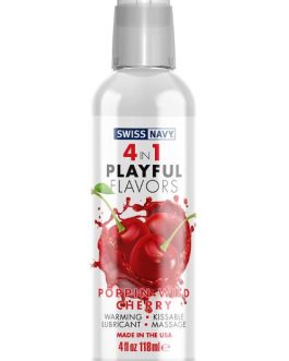 Swiss Navy 4-In-1 Playful Flavors Lubricant – Poppin Wild Cherry (118ml)