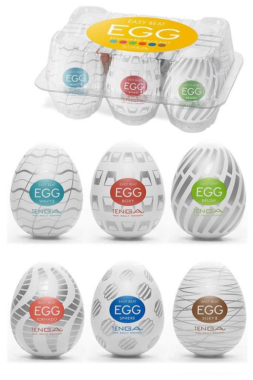 Tenga 6 Easy Beat Egg Masturbators - Standard Package