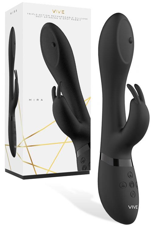 Vive Mira 8.5" Rabbit Vibrator With G-Spot Spinning Beads