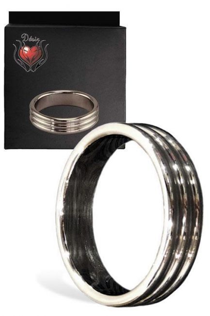 Desir 2" Stainless Steel Cock Ring with Decorative Ridges