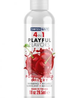 Swiss Navy 4-In-1 Playful Flavors Lubricant – Poppin Wild Cherry (30ml)