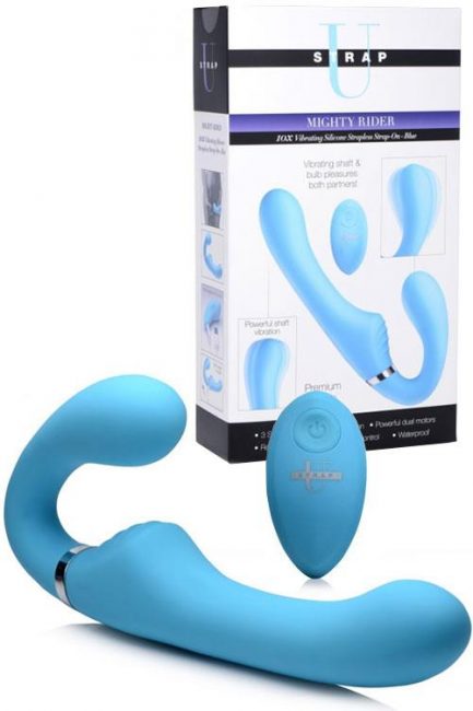 Strap U Vibrating 8.4" Strapless Strap On With Remote
