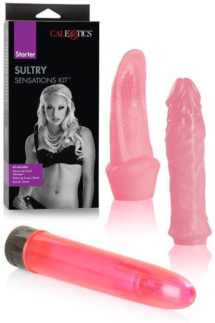 California Exotic 6.5" Classic Vibrator with Removable Sleeves (3 Pce Set)