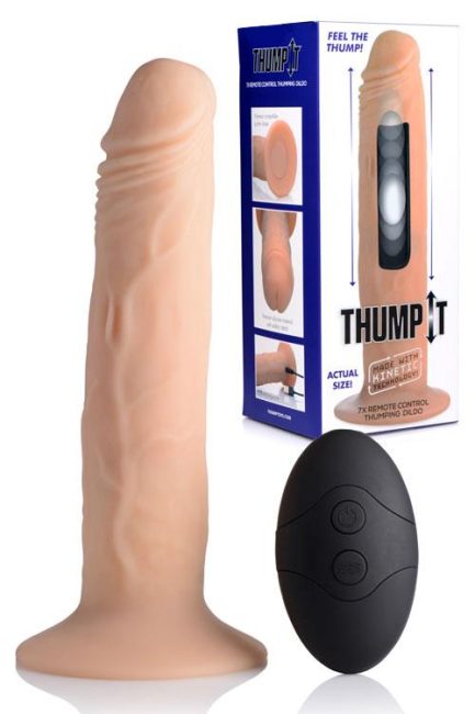 Thump-It Thumping 7.25" Silicone Dildo With Remote