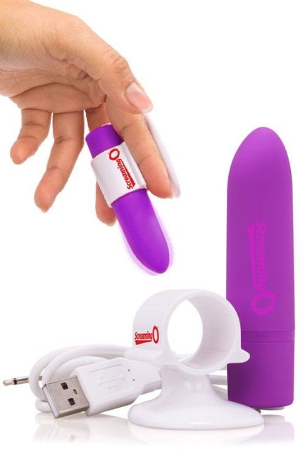 Screaming O Charged Positive 3.9" Bullet Vibrator with Finger Cradle/Charge Stand