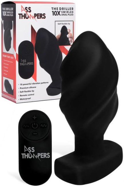 Ass Thumpers Swirled 5.1" Vibrating Butt Plug With Remote