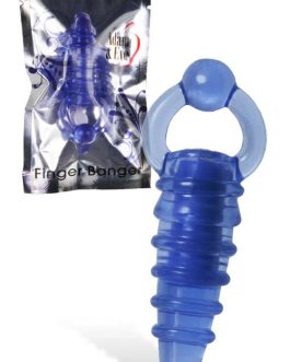 Adam and Eve 3″ Blue Finger Vibrator with Ring