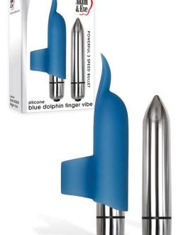 Adam and Eve 4″ Blue Dolphin Finger Vibrator