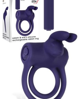 Adam and Eve Silicone Rabbit Cock Ring with Removable Vibrating Bullet